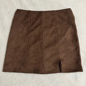 Altar'd State Brown Suede Skirt